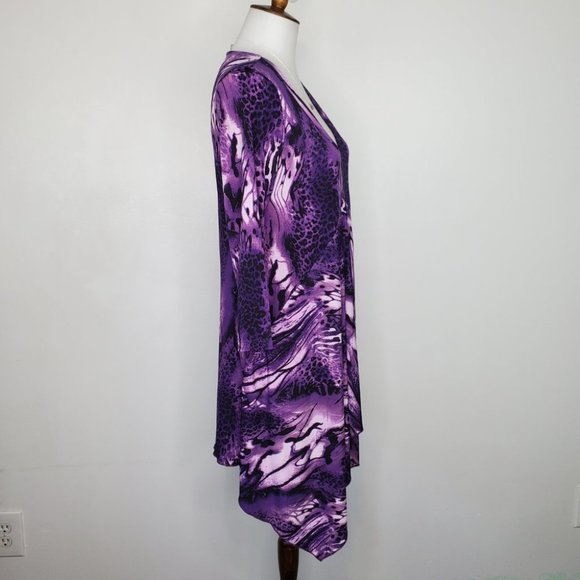 Attitudes by Renee' Purple Dopamine Irregular Hemline Tunic Top Size XS - Picture 6 of 14